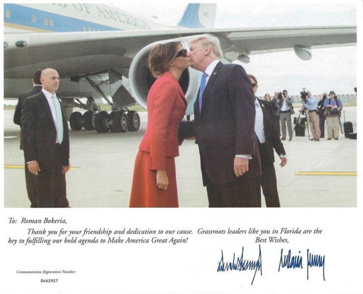 Письмо Трампа Роману Бокерия: спосибо за дружбу и преданность делу