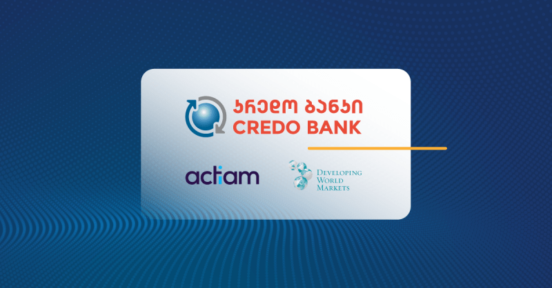 კრედო ბანკმა ACTIAM Financial Inclusion-სა და DWM Income Funds-გან მიკრო და მცირე ბიზნესების მხარდასაჭერად  35, 000, 000 ლარი მიიღო