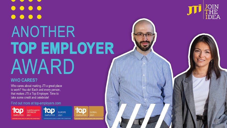 JTI საქართველოში 2021 წლის საუკეთესო დამსაქმებლად აღიარეს