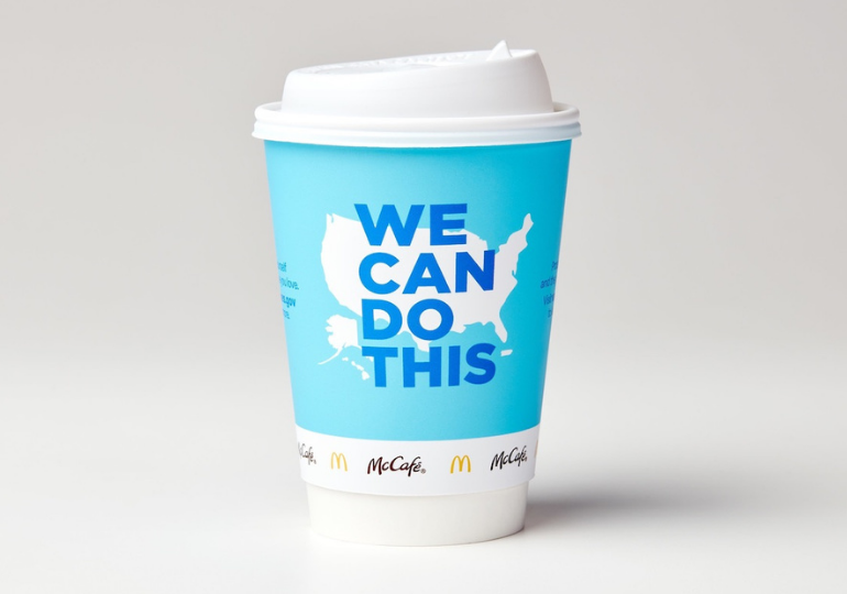 კოვიდვაქცინის პოპულარიზაციის მიზნით, McDonald’s-ი ყავის ჭიქის დიზაინს ცვლის