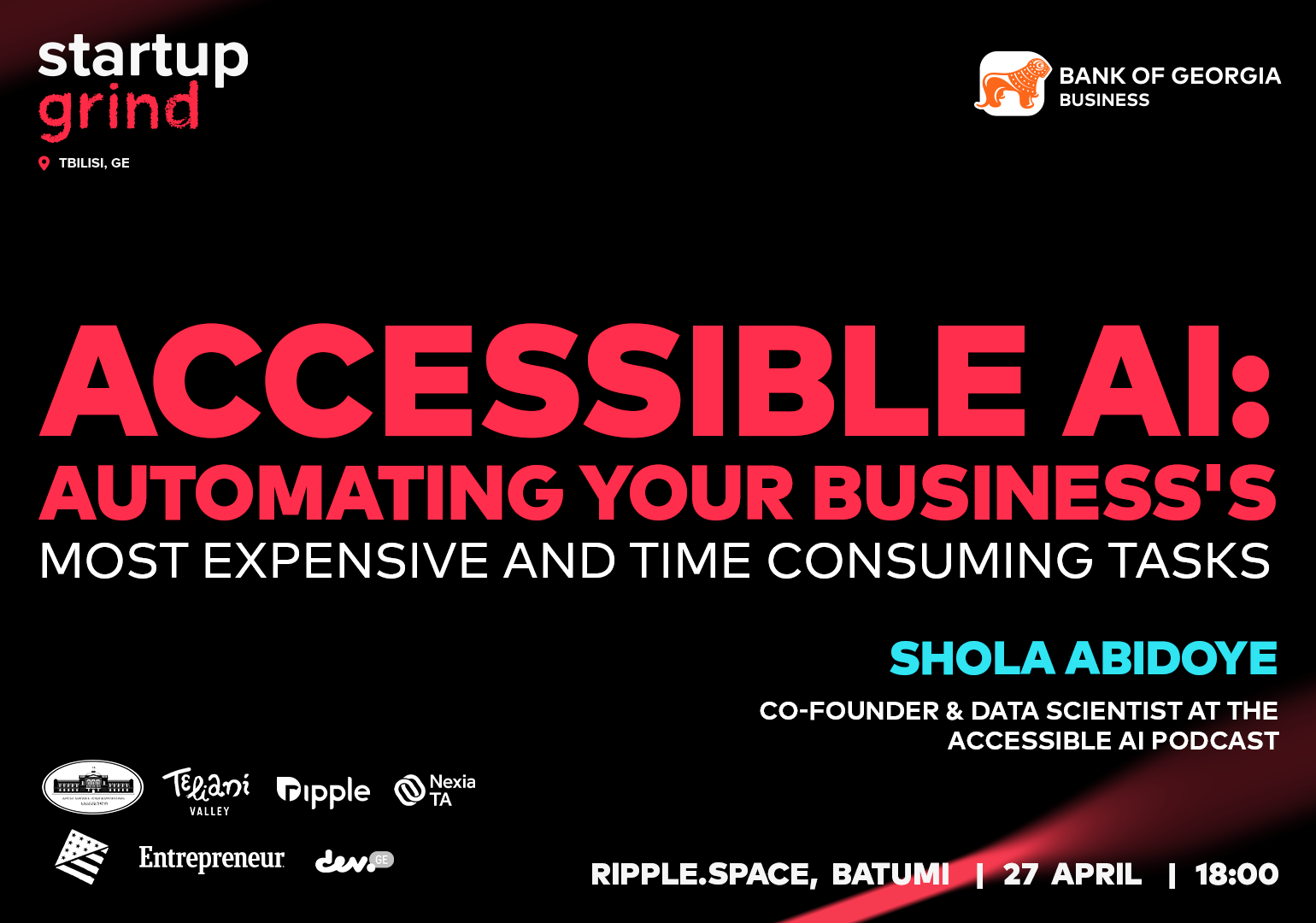 Startup Grind-ის მორიგი ღონისძიება ბათუმში გაიმართება – მხარდამჭერი საქართველოს ბანკია