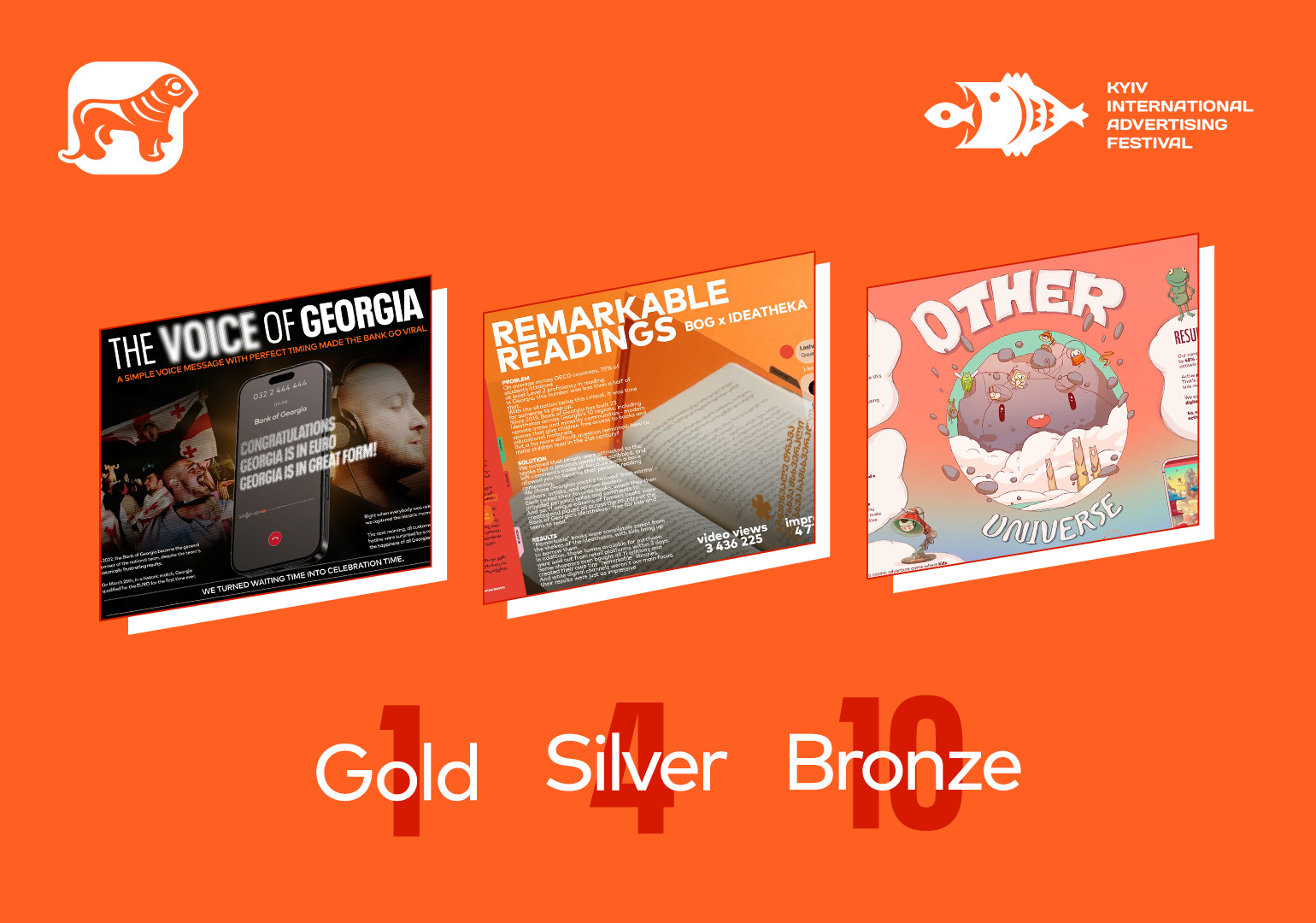 1 ოქრო, 4 ვერცხლი და 10 ბრინჯაო – საქართველოს ბანკის წარმატება კიევის საერთაშორისო სარეკლამო ფესტივალზე